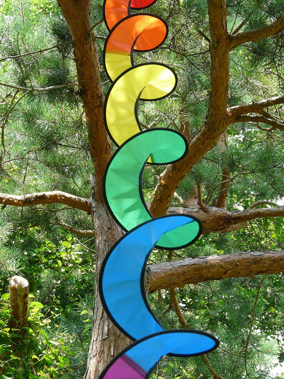 windspiel, air, movement, spiral, rotation, colorful, airy HD wallpaper