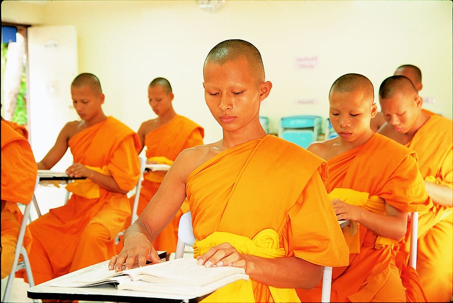 novices, buddhist, learn, wat, phra dhammakaya, temple, dhammakaya pagoda HD wallpaper