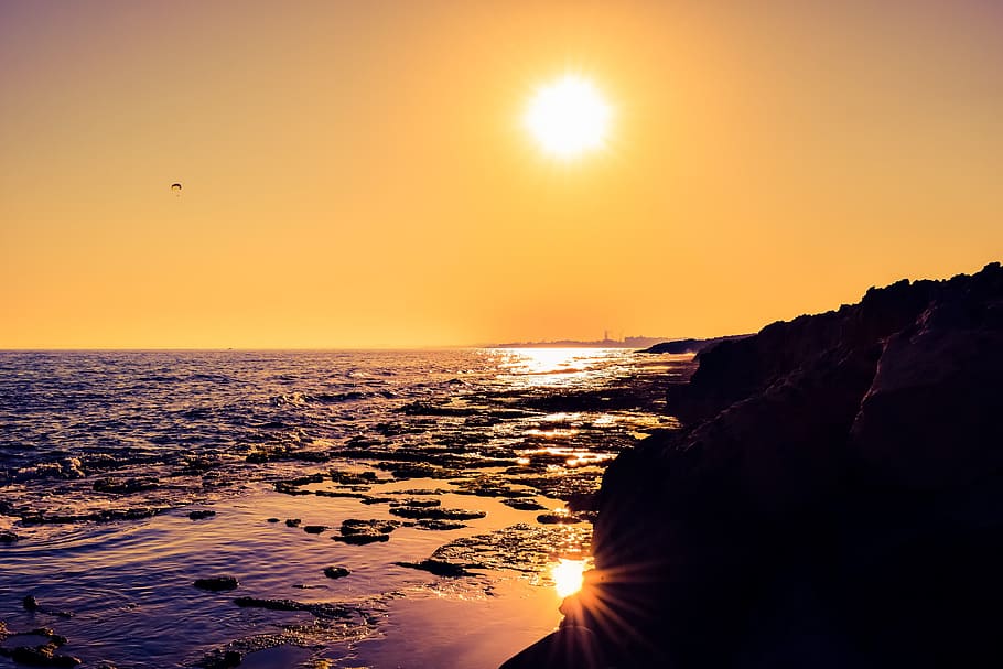 Sun, Sea, Coast, Reflection, Afternoon, summer, landscape, scenery HD wallpaper