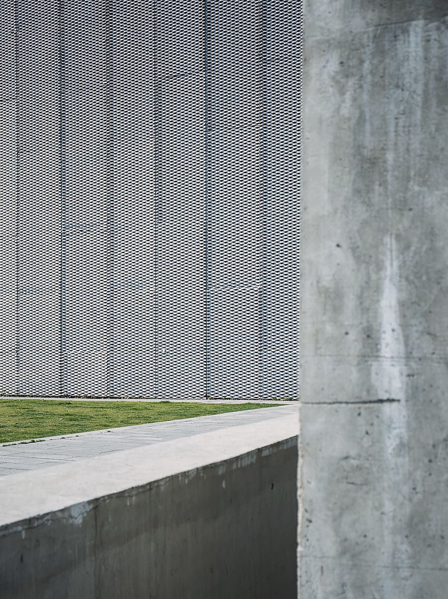 screen, plants, grass, wall, concrete, green, built structure HD wallpaper