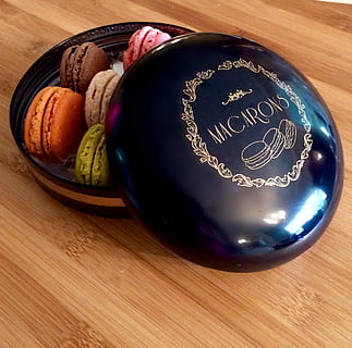 Macarons, Tin, Dessert, Cookies, Food, bakery, pastry, indoors HD wallpaper