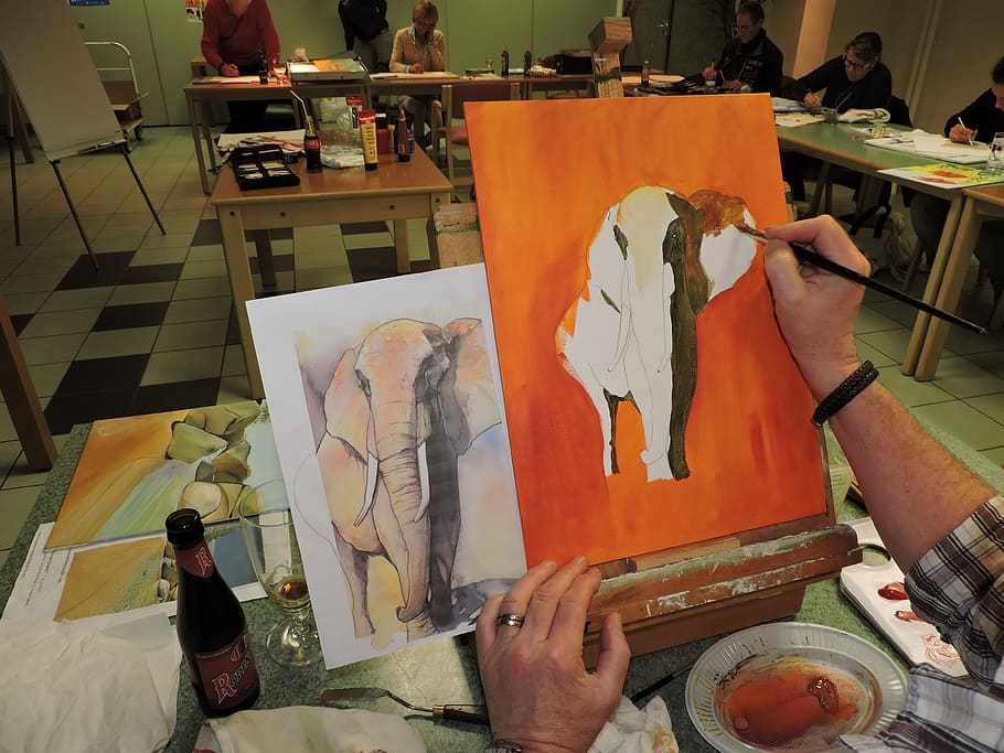 painting, acrylic paint, course, art and craft, creativity HD wallpaper