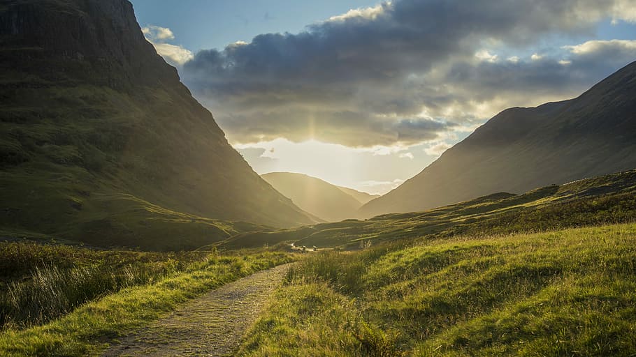 HD wallpaper: The light in Scottish Highlands, road near mountain ...