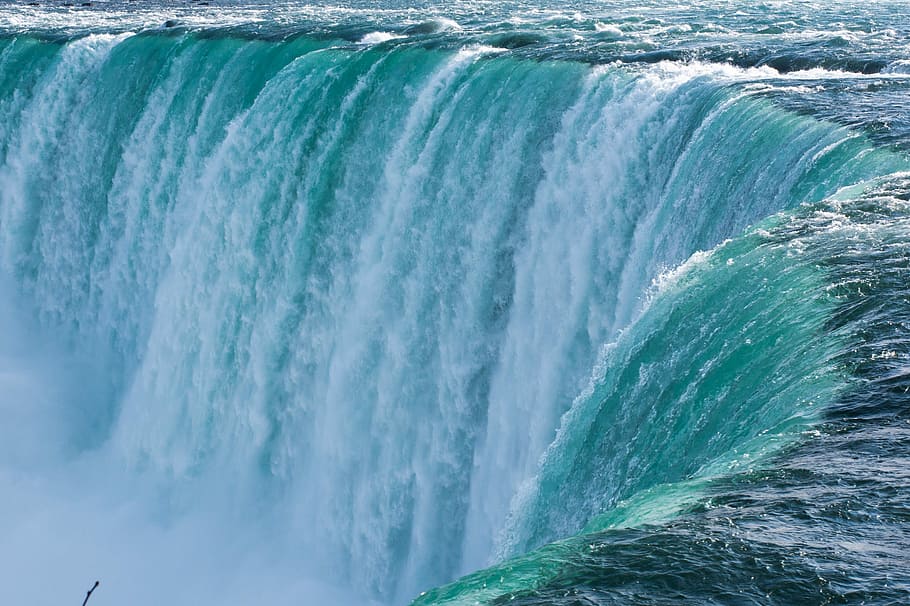 Niagara, untitled, waterfall, falls, blue, motion, sea, beauty in nature, HD wallpaper