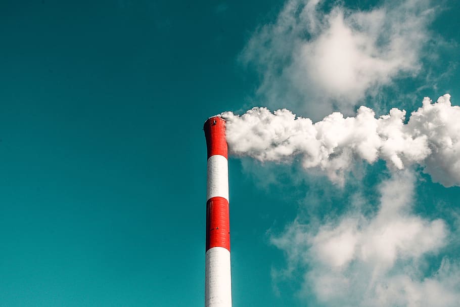 smoke, clouds, sky, tower, structure, smoke - physical structure HD wallpaper