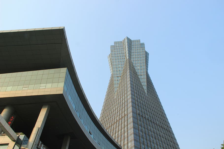 hangzhou, building, square, architecture, skyscraper, built structure HD wallpaper