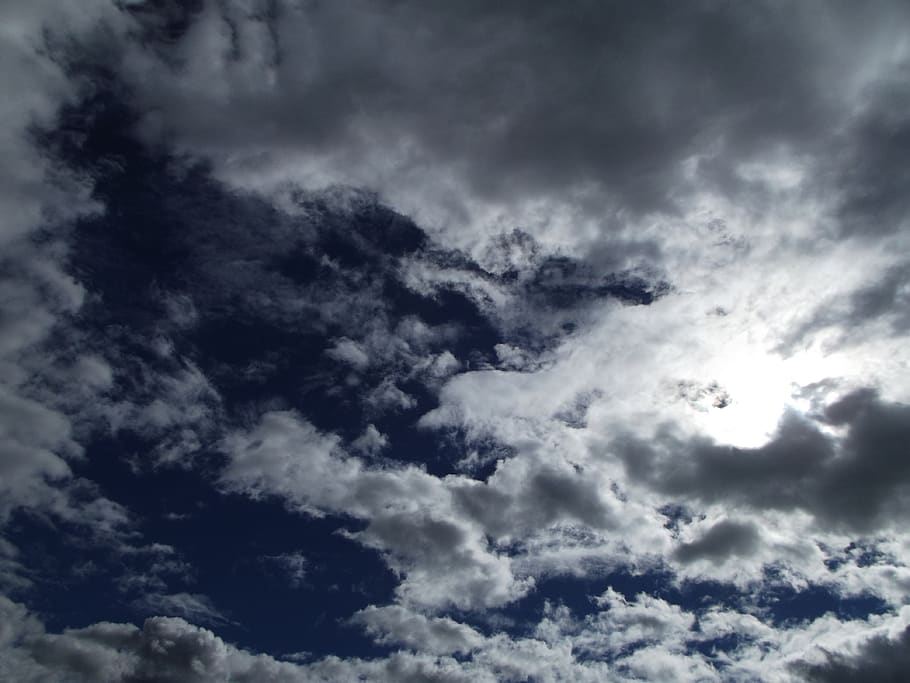 clouds, sun, blue, sky, cloud - sky, beauty in nature, dramatic sky HD wallpaper