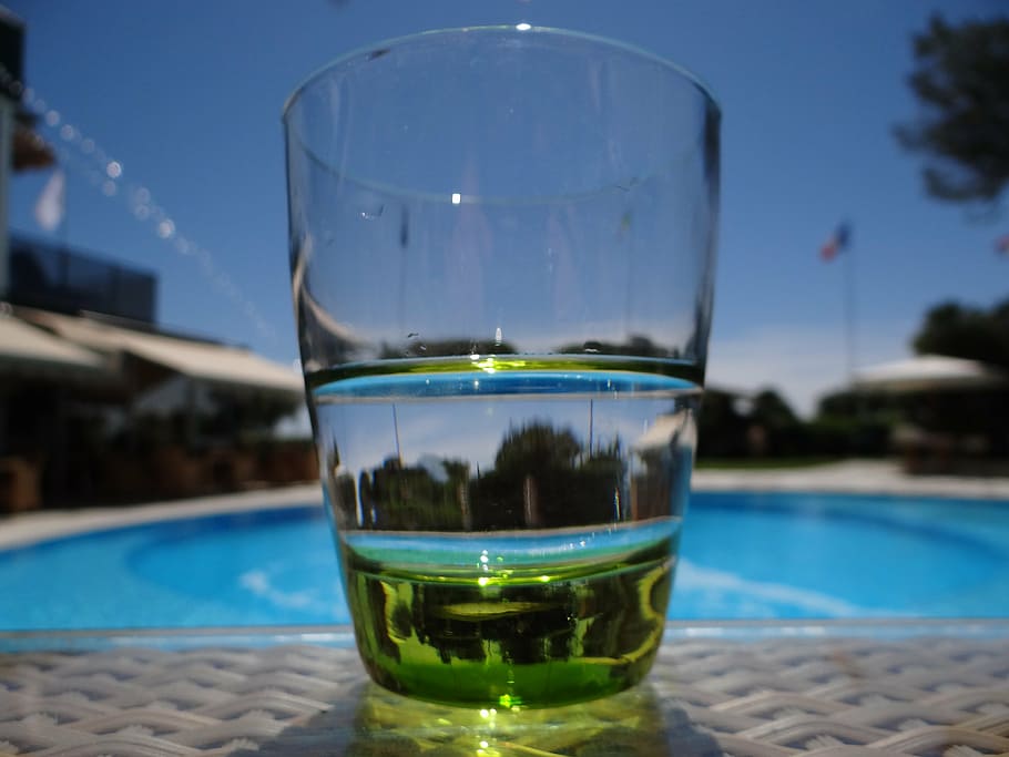 glass, mirror, mirroring, blue, water, pool, swimming pool HD wallpaper