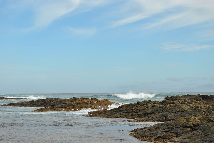 sea, wave, beach, scum, atlantic, movement, feet in the water HD wallpaper