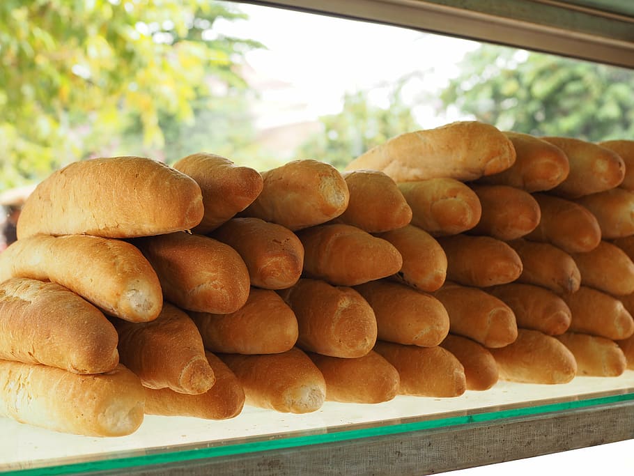 bread, breakfast, baquette, food, bakery, freshness, food and drink HD wallpaper