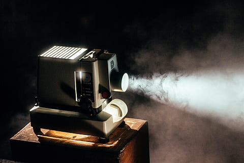 white and black projector, blur, classic, close-up, dark, dust HD wallpaper