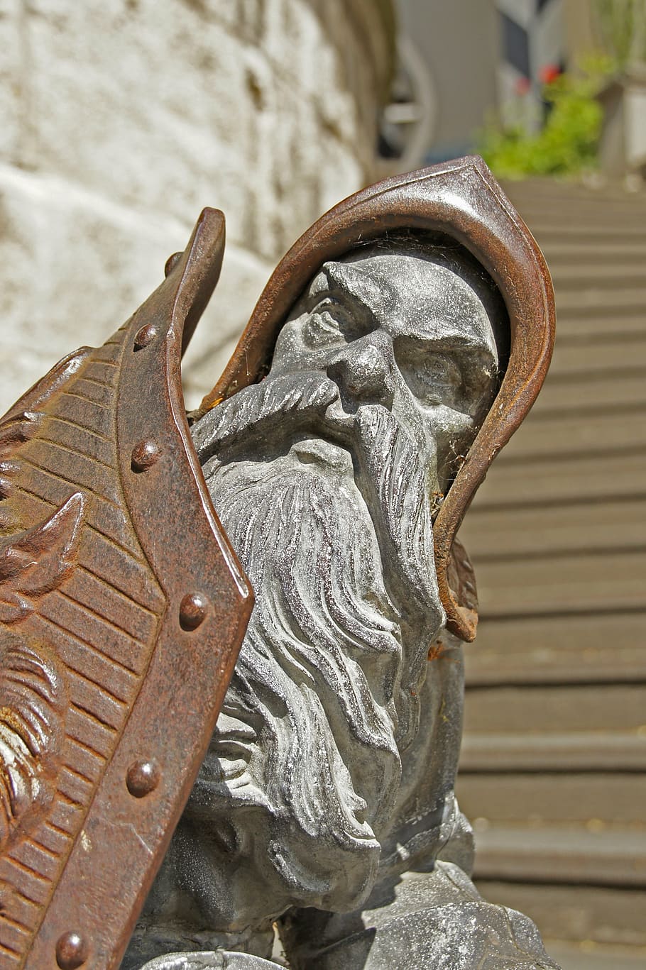 dwarf, figure, face, figures, helm, shield, head, bart, statue HD wallpaper