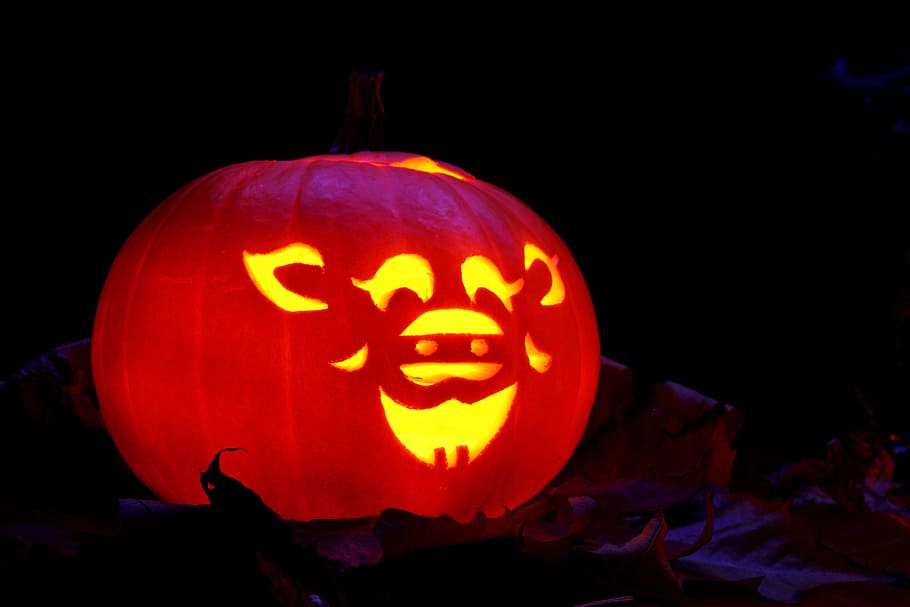 Dark, Decoration, Fall, Glow, glowing, halloween, illuminated HD wallpaper