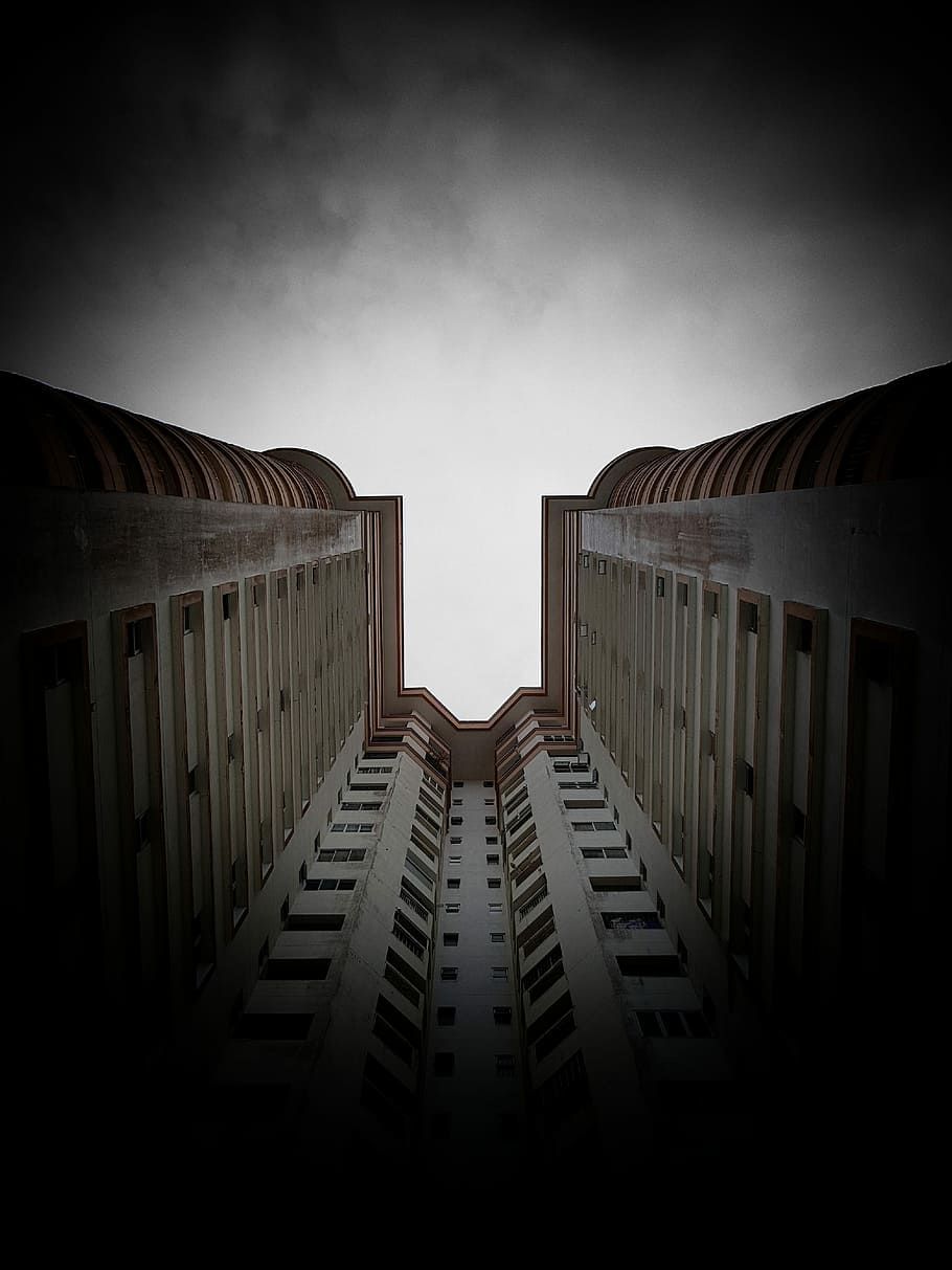 worm's-eye view photography of building, low angle photography of high rise building HD wallpaper