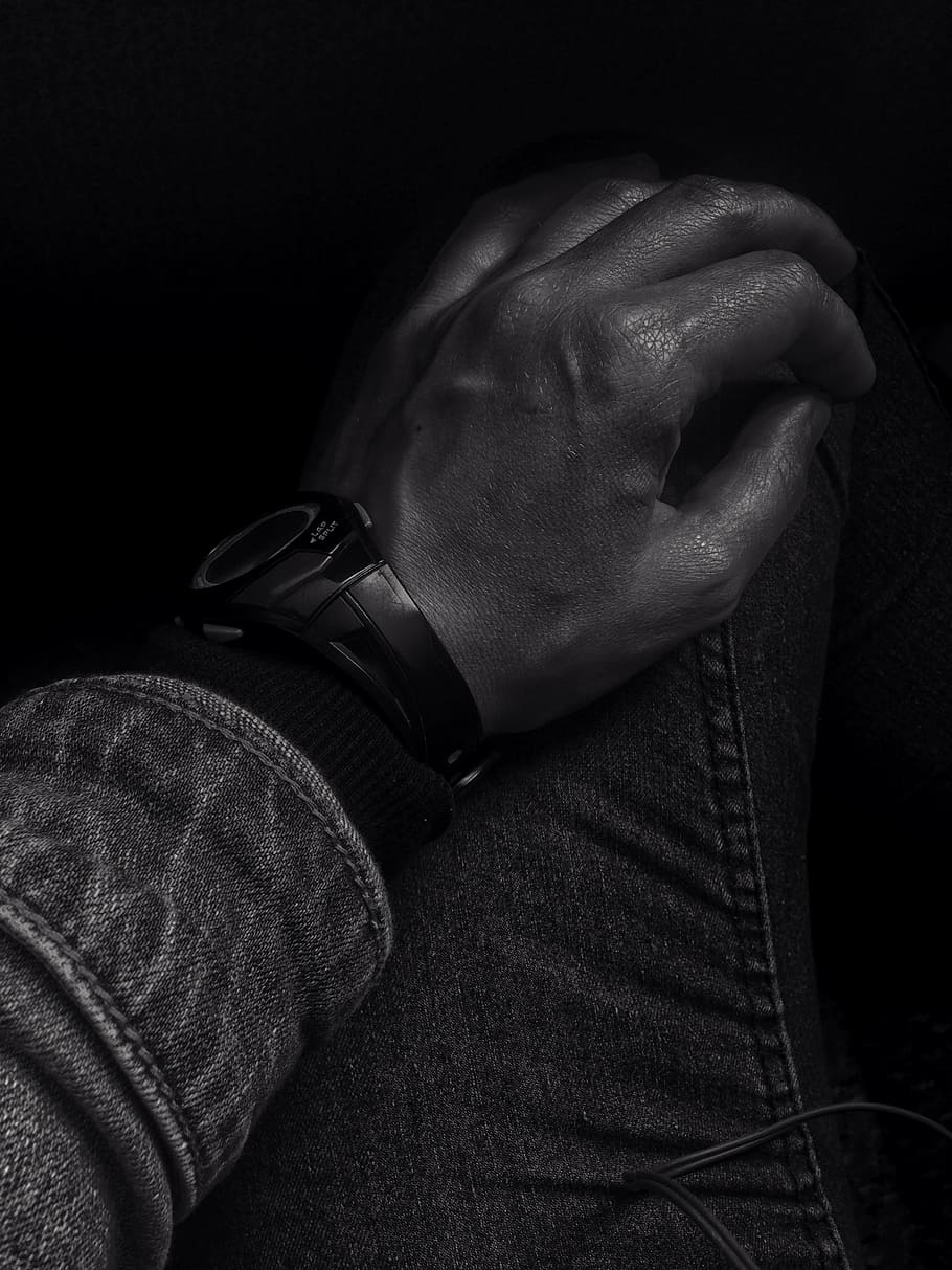 bw, world, line, depth, darkness, human hand, emotion, one person HD wallpaper