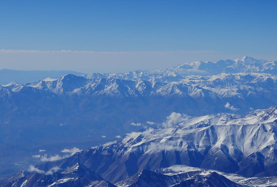 snow covered mountain, landscape photo of snowy mountain range HD wallpaper
