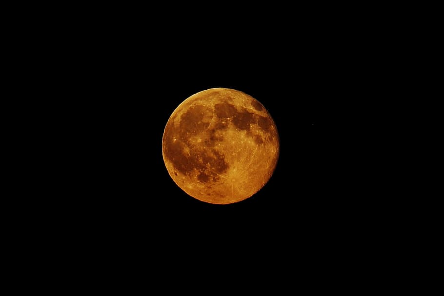 night with blood moon, full moon, moonlight, sky, space, astronomy HD wallpaper