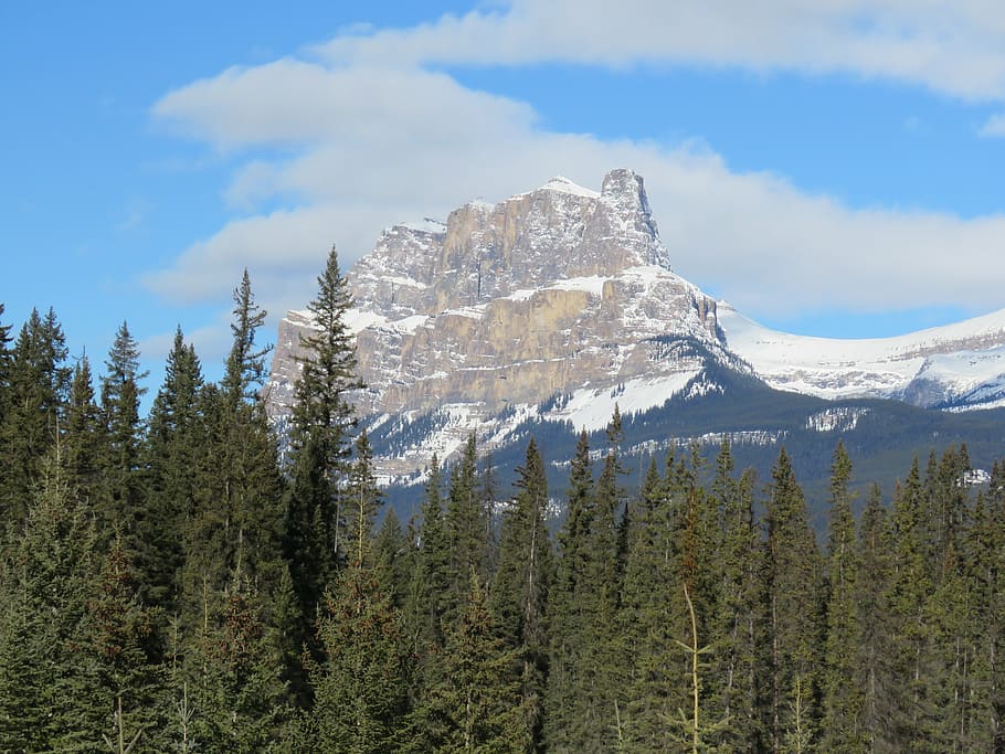 spring, mountains, snow, nature, landscape, spring landscape HD wallpaper