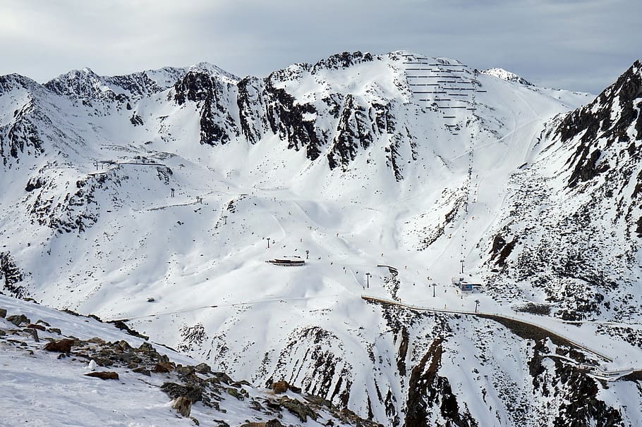 sölden, austria, skiing, mountains, alps, nature, slopes, snow-capped peaks HD wallpaper