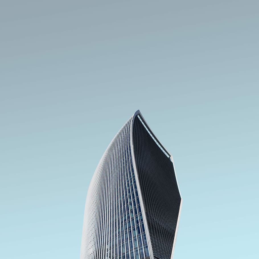 worm's eye view photography of glass tower, worms eye view of gray concrete building HD wallpaper