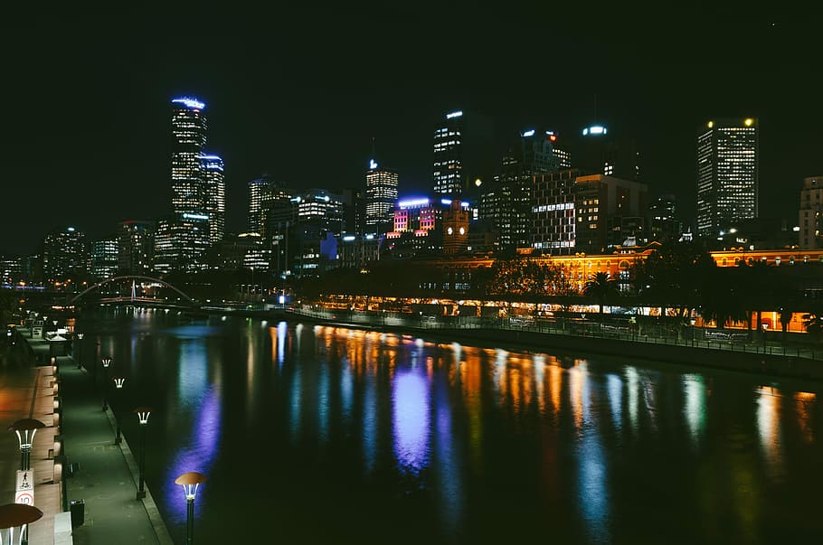 photography of high rise building during night time, cityscape HD wallpaper
