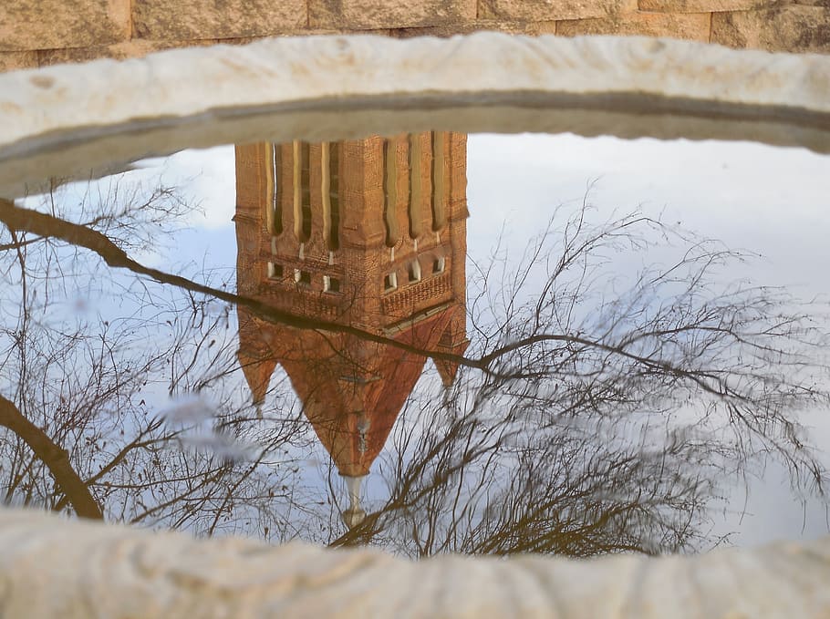reflection, mirror, mirrored, image, water, garden, clean, pottery HD wallpaper