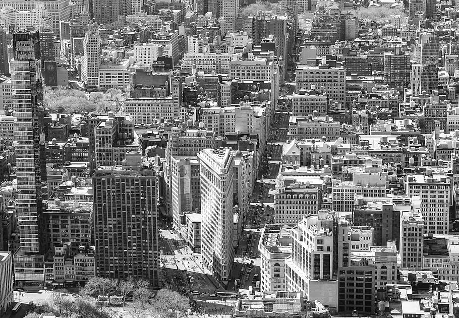 grey scale photography of buildings, Manhattan, Nyc, New, York, HD wallpaper