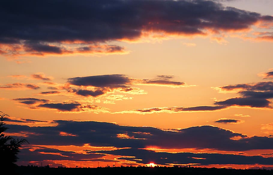 sky, clouds, sun, west, glow, heaven, sunset, cloud - sky, beauty in nature HD wallpaper