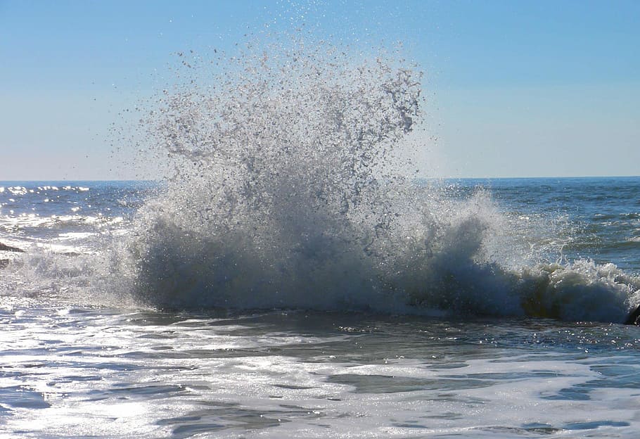 Wave, Sea, Movement, Ocean, Atlantic, landscape, scum, motion HD wallpaper