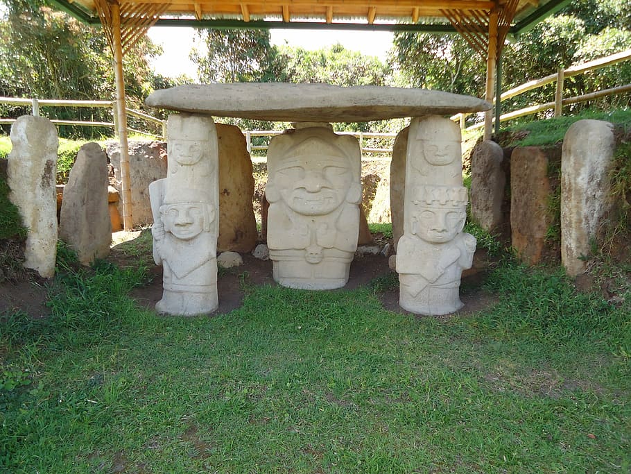 archaeological, indigenous, statue, park, architecture, grass HD wallpaper