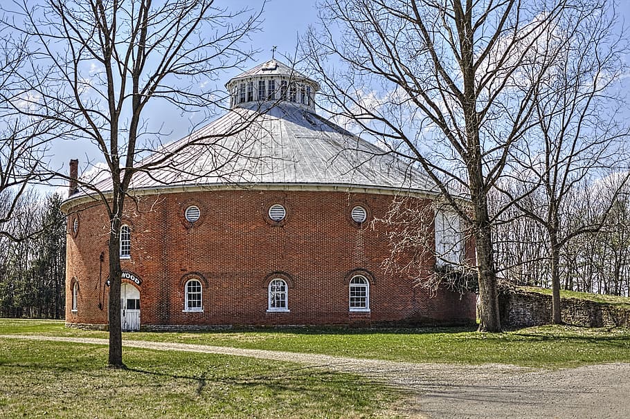 Hd Wallpaper Round Barn Brick Rustic Barns Ohio Digital Art