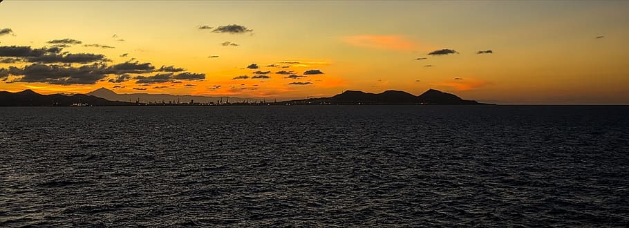 Sunset, Skyscape, Landscape, cloud, sunlight, evening, sea HD wallpaper
