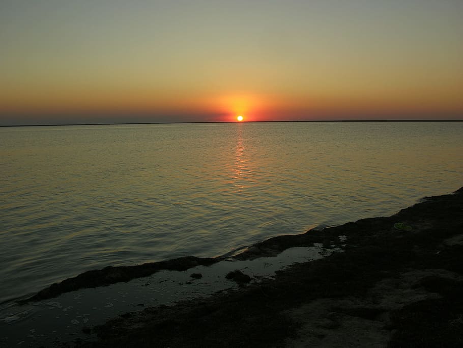 Ukraine, Lake, Sunset, sea, nature, dusk, sky, water, landscape HD wallpaper