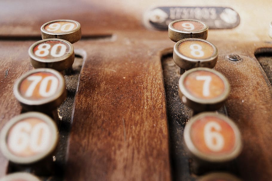 Checkout, Old, pay, old checkout, old fashioned, machine, keys HD wallpaper