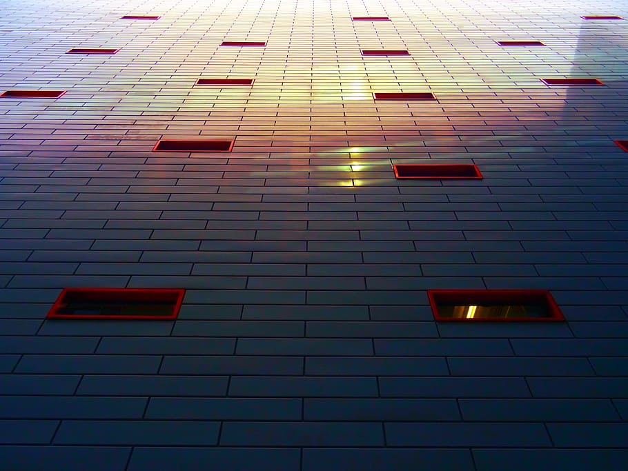 lights, dark, building, pattern, architecture, colors, design HD wallpaper