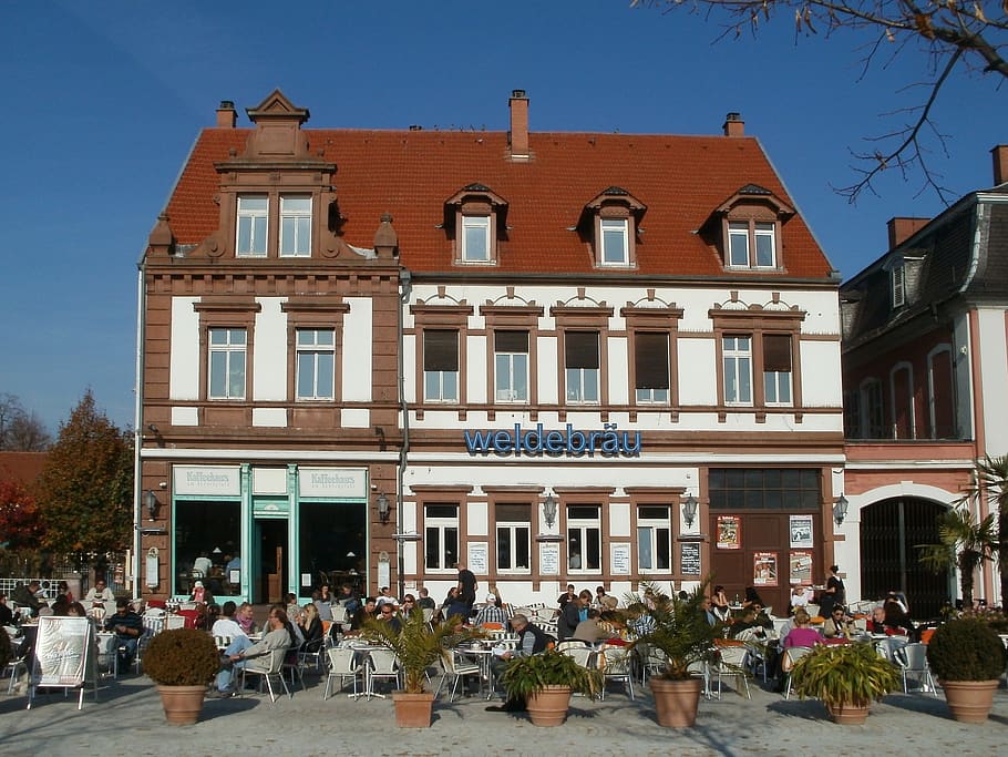 restaurant, cafe, schlossplatz, schwetzingen, food, coffee, HD wallpaper