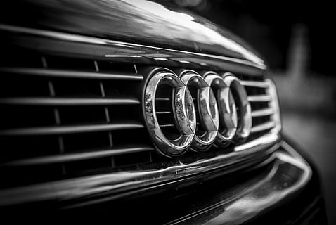 grayscale photography of Audi grille, Audi, A4, Meadow, Car HD wallpaper