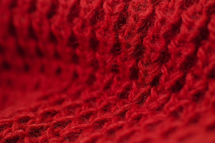 red, fabric, pattern, vivid color, weaving, copy space, no people HD wallpaper