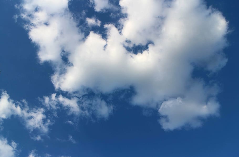 clouds, blue, sky, white, light, weather, day, air, view, cloudscape HD wallpaper