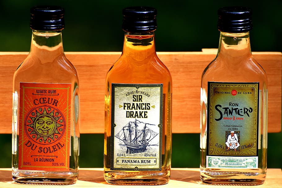 rum, alcohol, bottles, different origin, alcoholic beverage HD wallpaper