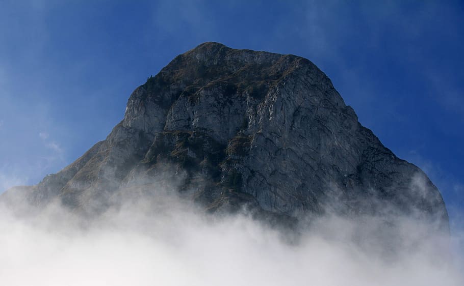 untitled, mountain, alpine, switzerland, clouds, sky, fog, landscape HD wallpaper