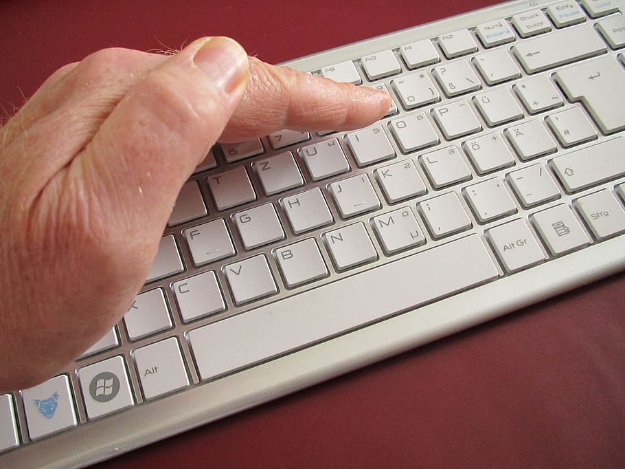 person using computer keyboard, hand, cover, security, protection