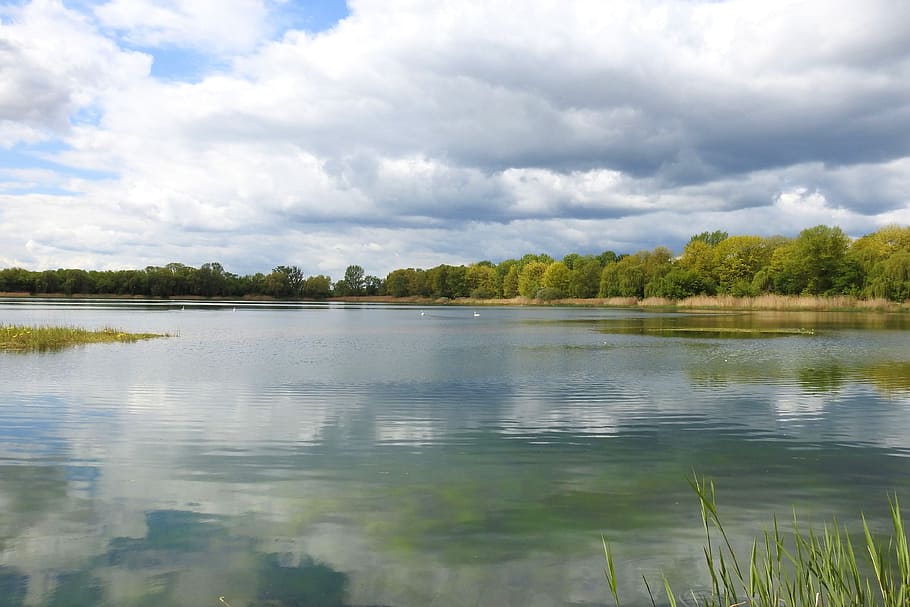 waters, reflection, nature, lake, landscape, clouds, sky, cloud - sky HD wallpaper