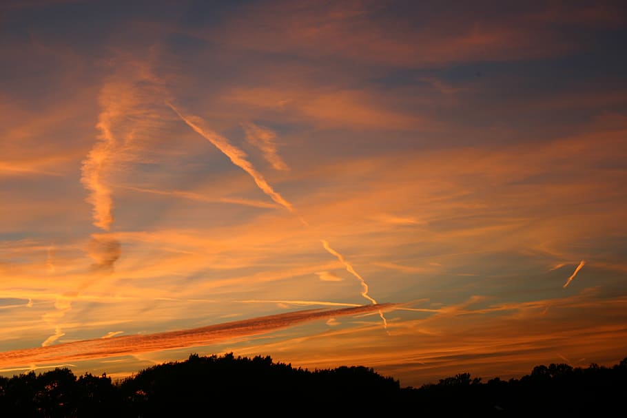 air, trails, sunset, nature, dusk, sky, summer, cloud - Sky HD wallpaper