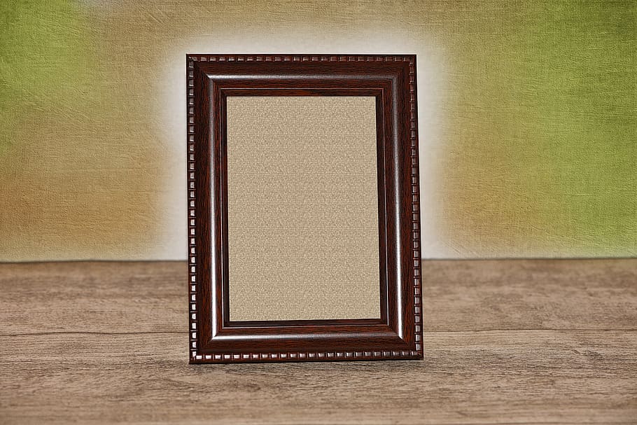 brown wooden photo frame, image without, without photo, design