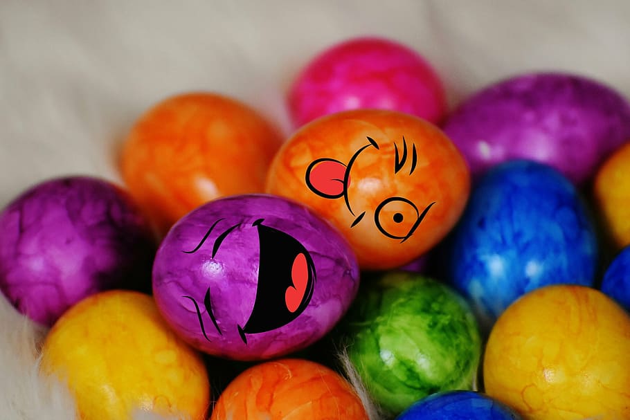 poultry eggs, colored, colorful, easter, easter eggs, easter nest HD wallpaper