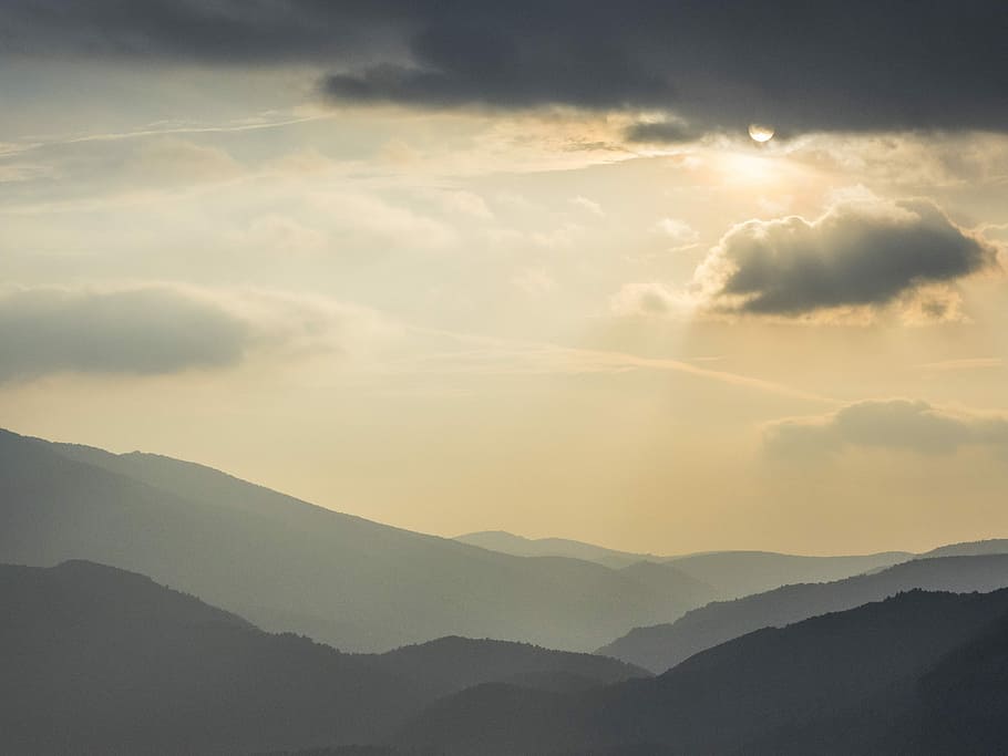Hills, Sky, Landscape, Clouds, Alone, mountains, outdoors, valley HD wallpaper