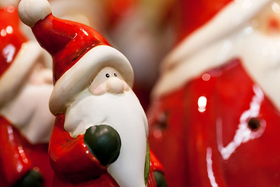 ceramic Santa Claus figurine, christmas, beard, celebration, december, HD wallpaper
