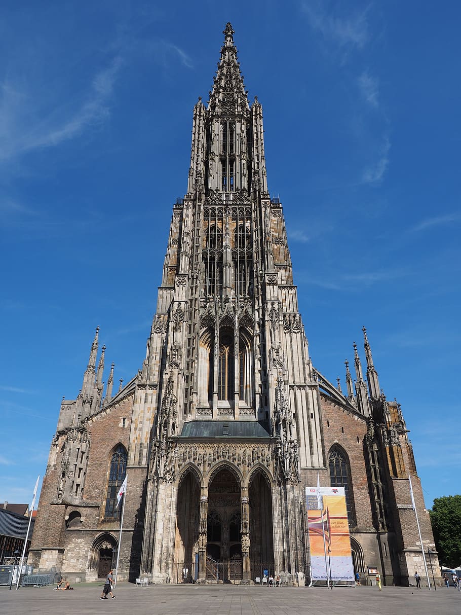 Ulm Cathedral, Münster, muesterplatz, building, church, tower, HD wallpaper