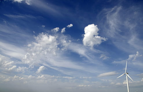atmosphere, blue sky, clouds, daylight, ecology, electricity HD wallpaper